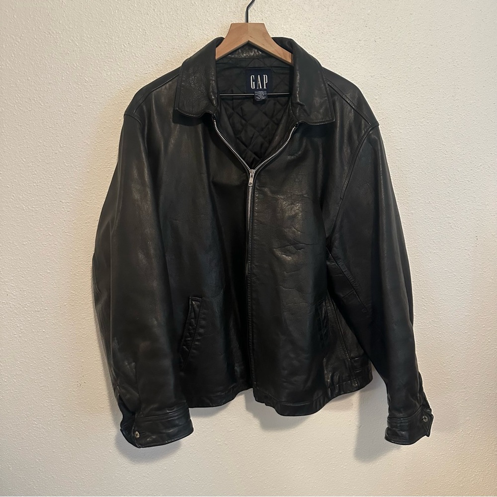 GAP Men's Black Leather Jacket